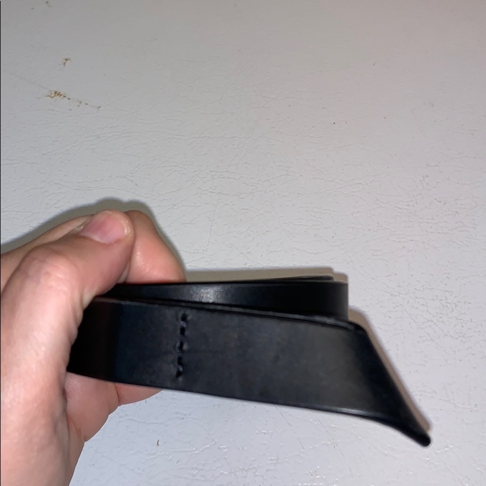 NWT Ann Taylor self slide black leather belt